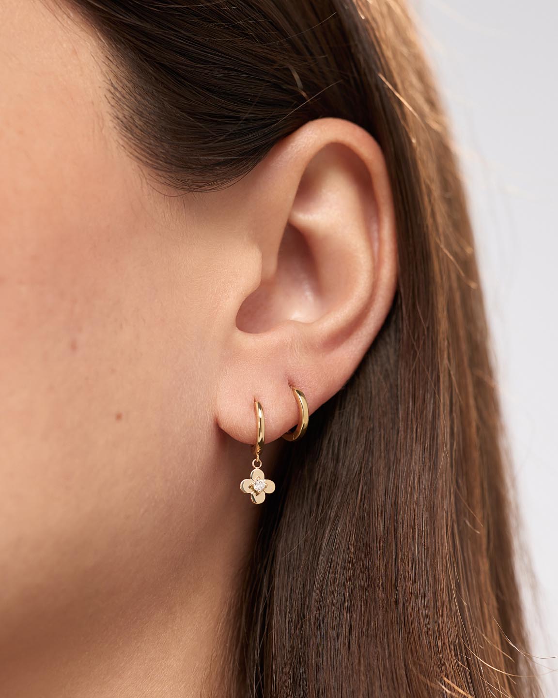 Solid Gold Diamonds Solid Bloom Fine Flower Drop Earrings Ana Luisa Mini Flower Drop Earrings
