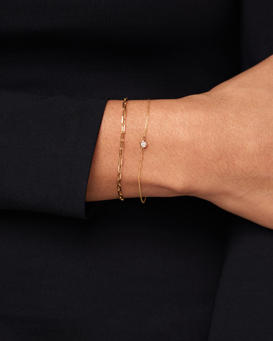 Solid Gold Fine Chain Bracelets For Women Ana Luisa Medium Paperclip Bracelet