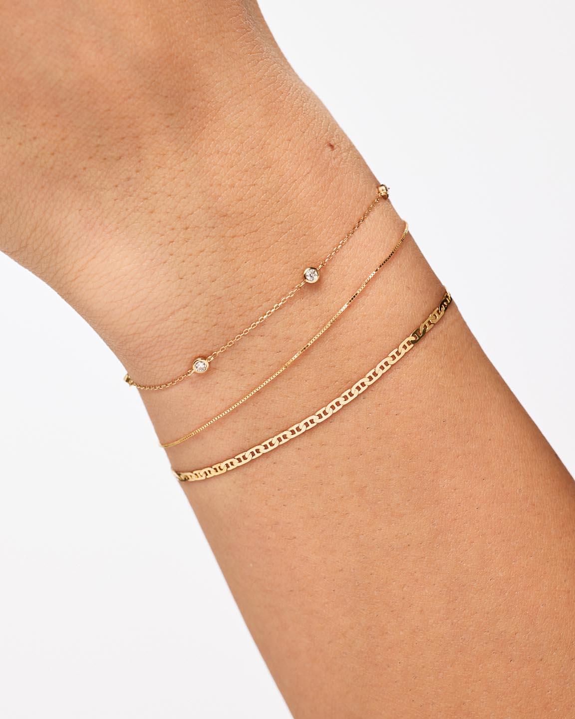 Solid Gold Fine Delicate Chain Bracelets For Women Ana Luisa Gold Mini Box Chain Bracelet