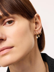 Solid Yellow Gold - Mini Heart Drop Earrings