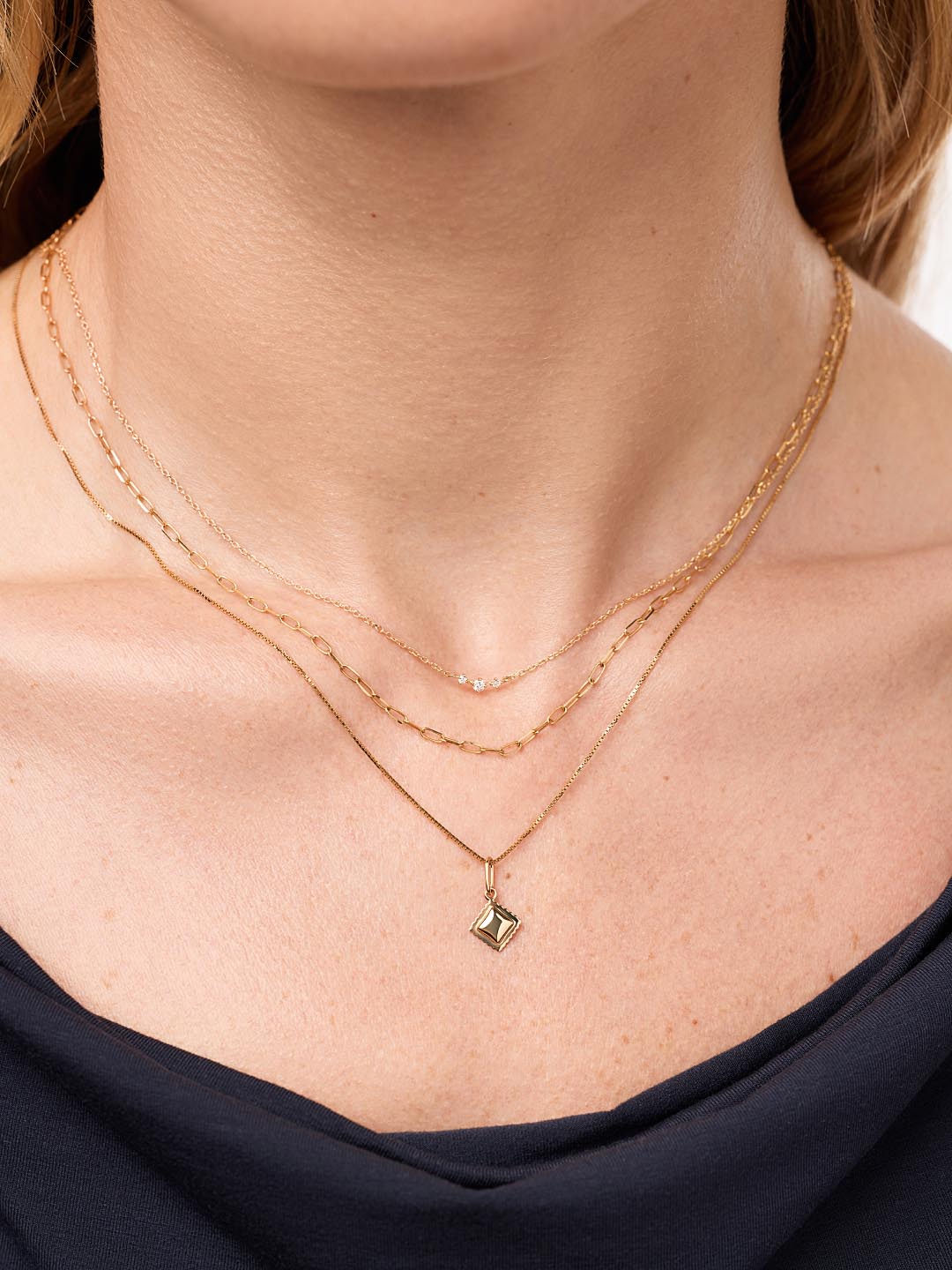 Solid Yellow Gold - Mini Ravioli Charm