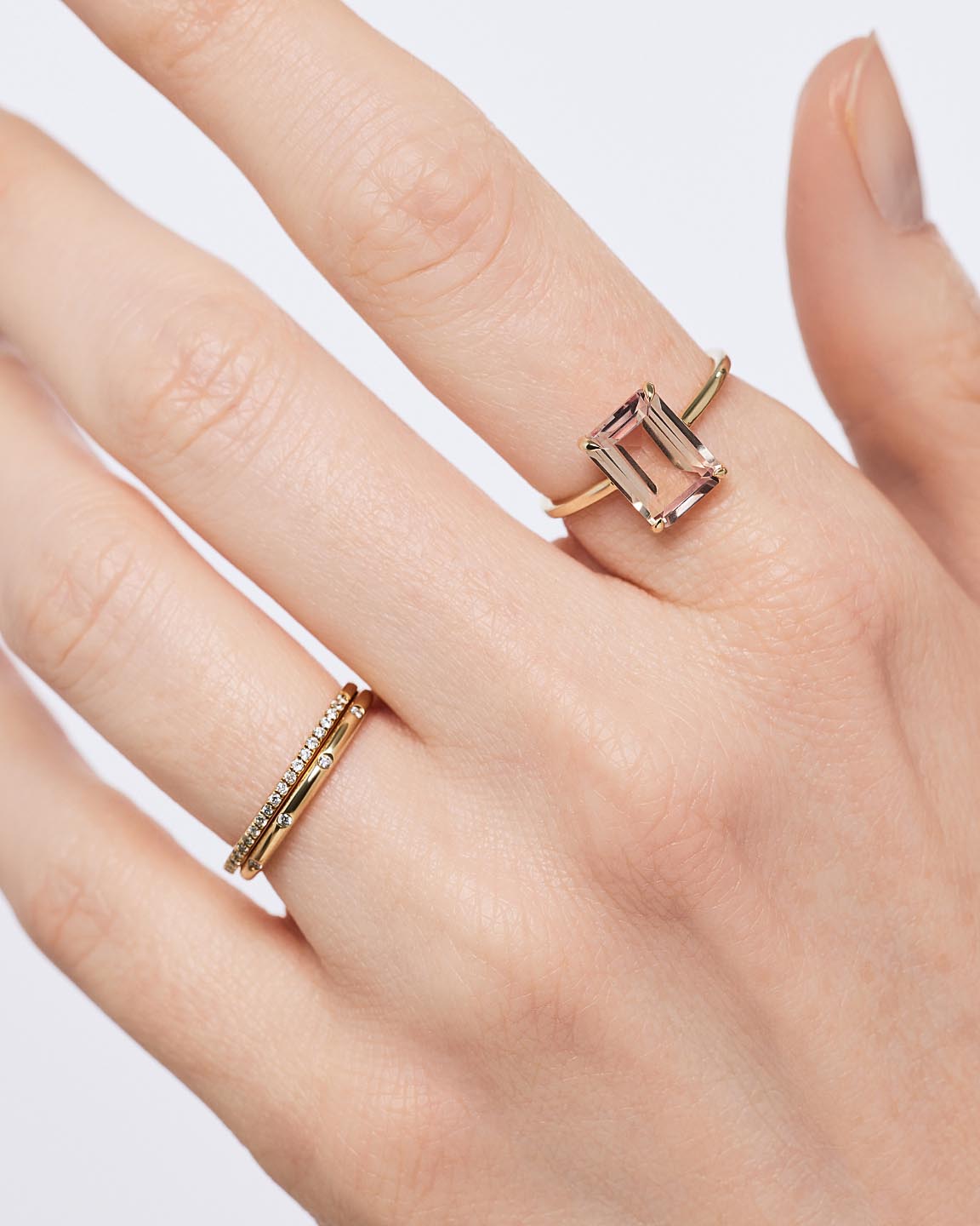 Solid Yellow Gold - Blue Topaz Spritz Ring