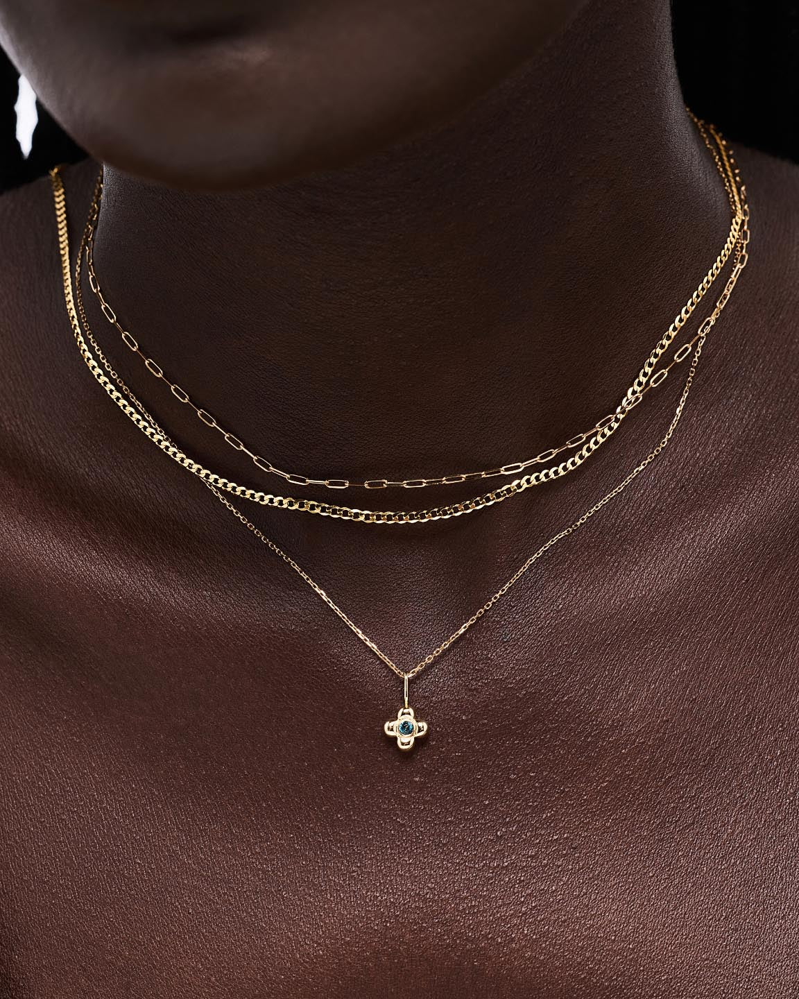 Solid Yellow Gold - London Blue Topaz Mini Liora Charm