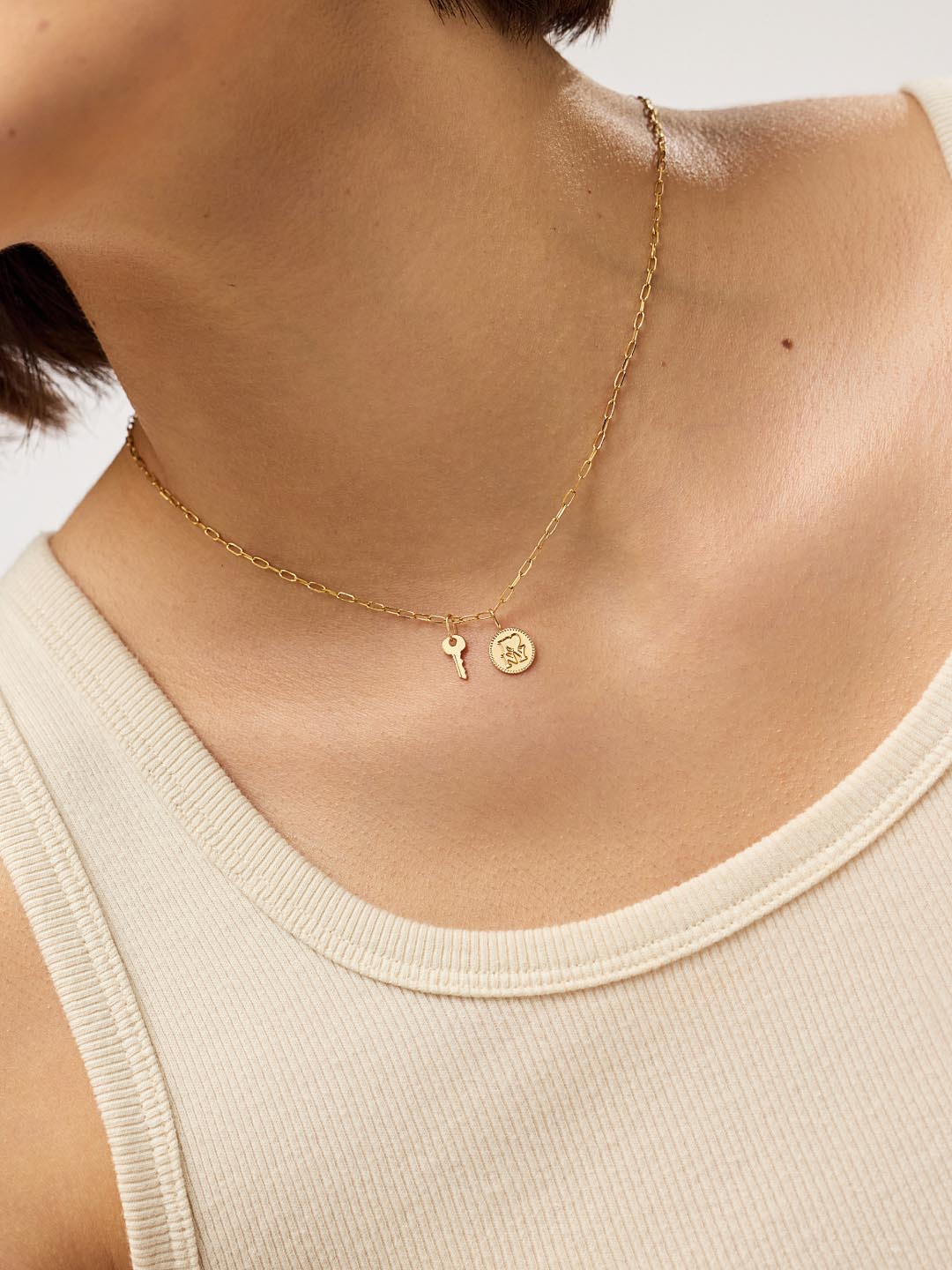 Gold Pendant - Gold Mini Key Charm