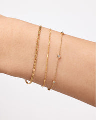 Solid Yellow Gold - Singapore Chain Bracelet