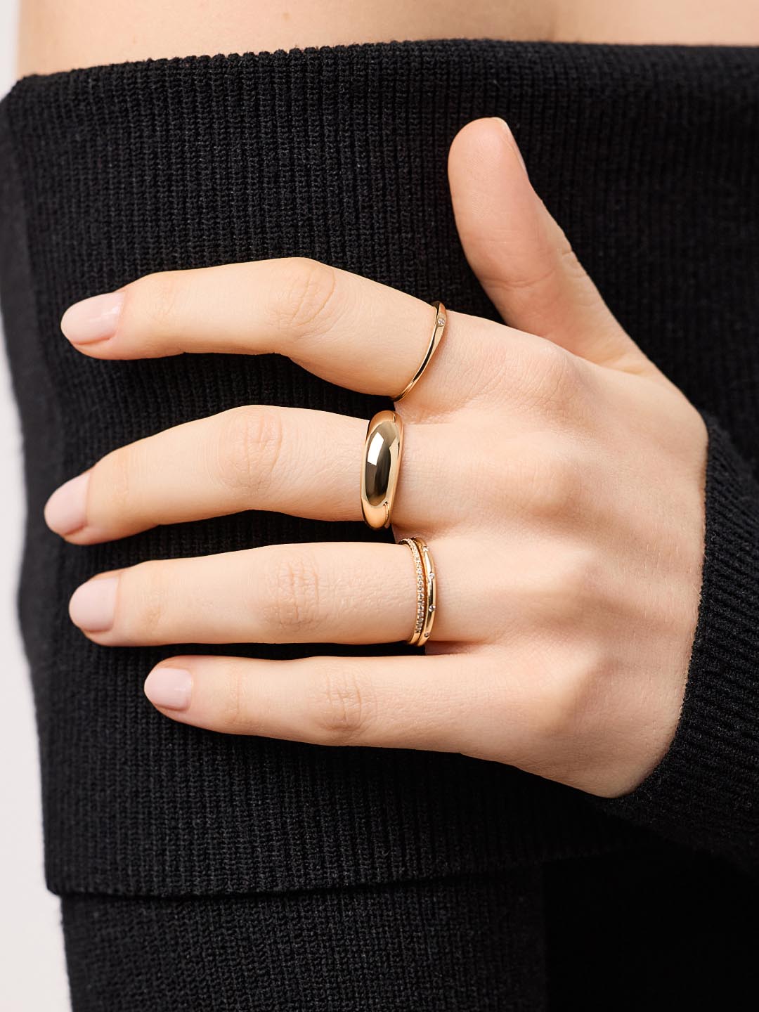 Gold Band Ring - Gold Slim Dome Ring