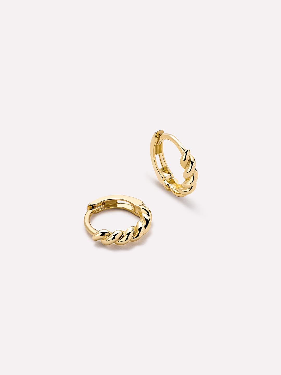 Solid Yellow Gold - Gold Twist Hoops Small