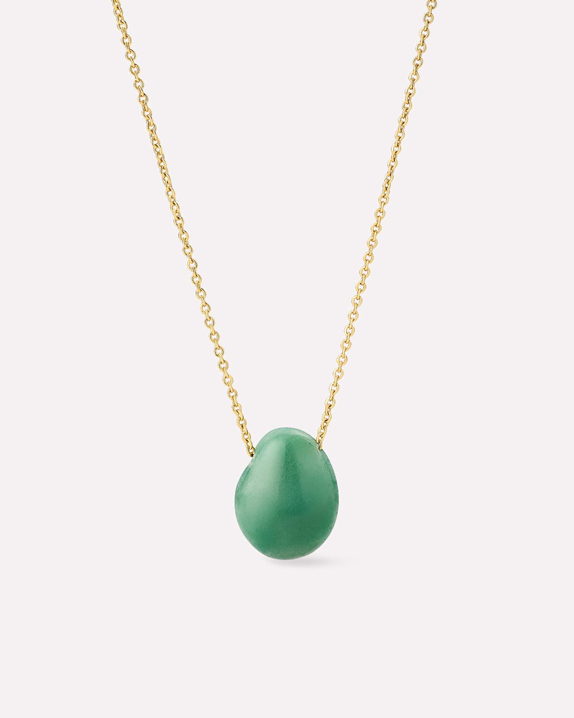 Gold Pendant Necklace - Pebble