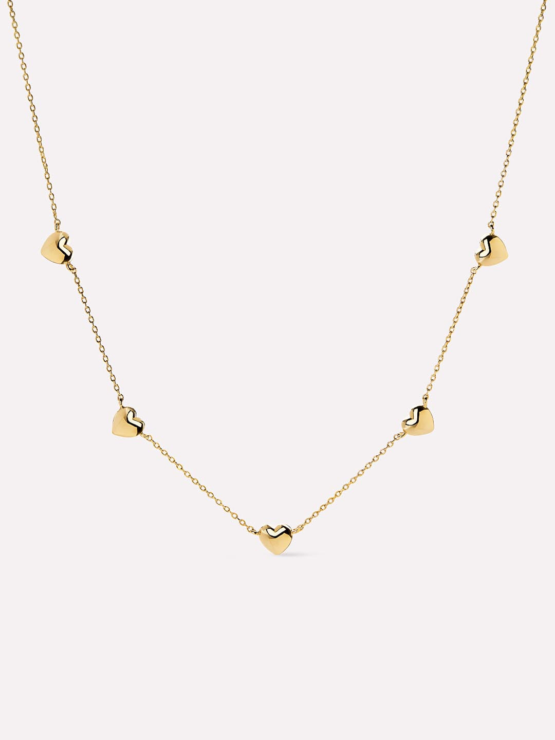 Heart Necklace - Lev Mini Pave Station Necklace