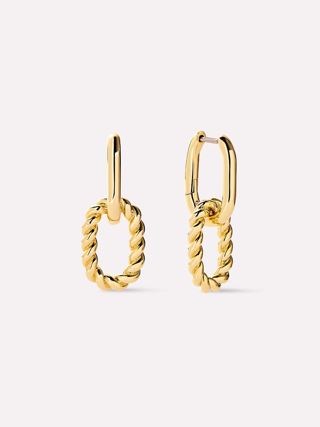 Double Hoop Earrings - Ash Double Marble Blue