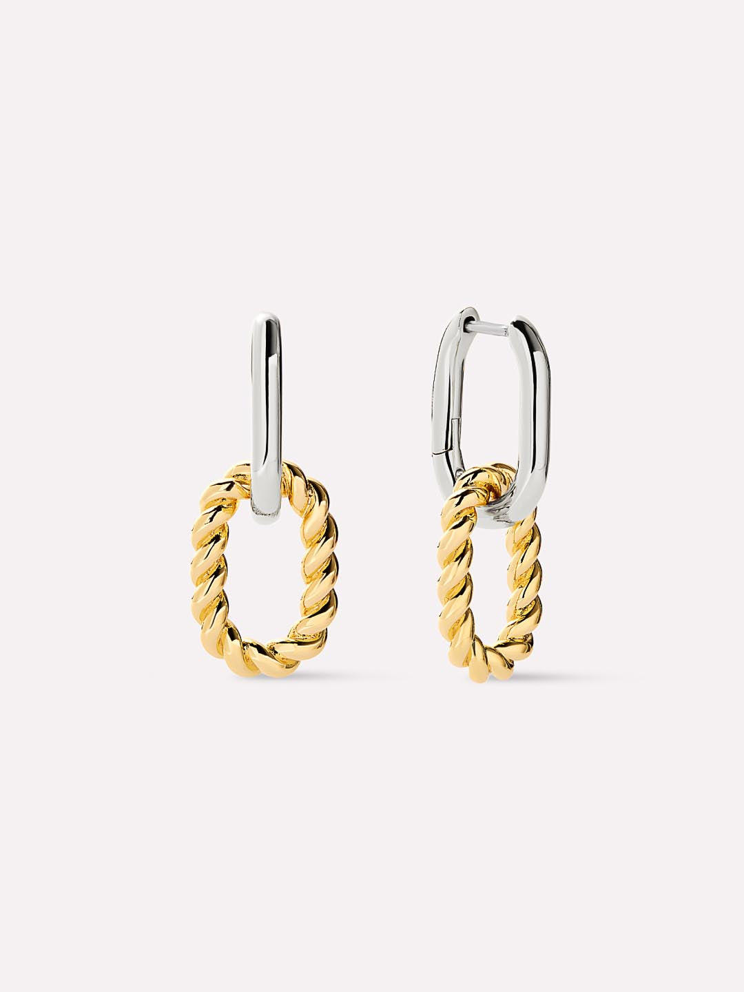 Double Hoop Earrings - Ash Double Marble Blue