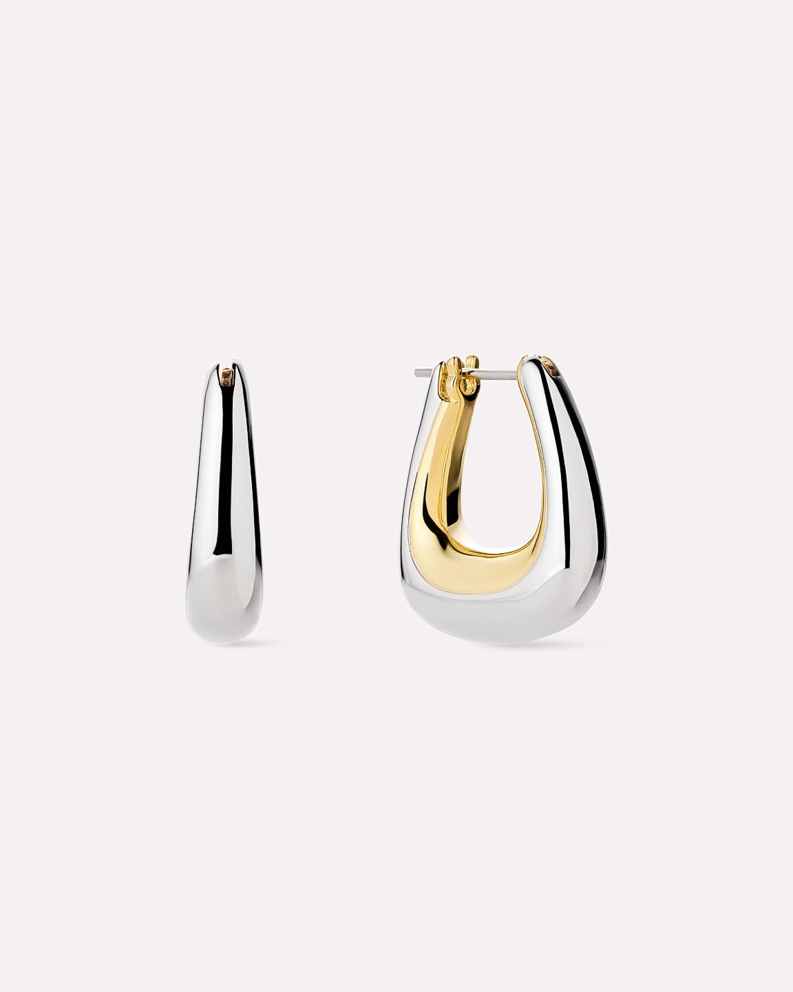 14K Gold Rhodium Plated Two Tone Hoop Earrings For Women Ana Luisa Dakota Two Tone