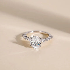 Elegant Oval Set Accented Band Ring