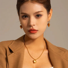 18k Dainty Heart Hoops Earrings - Veinci