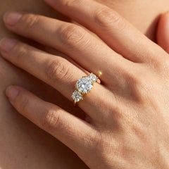 4CT 3 Moissanite Stone Set Ring