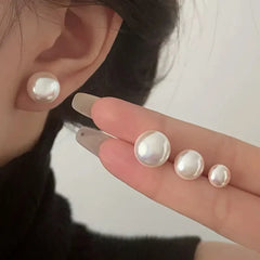 3 Pair Pearl Stud Earrings Set