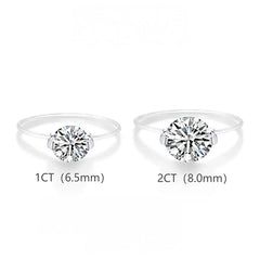 Sterling Silver 1-2 Carat Moissanite Invisible Band Ring
