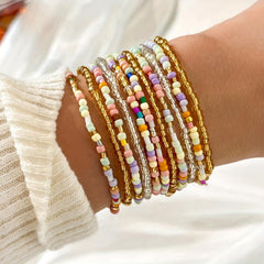 11-Piece Boho Pastel Bracelet Stack