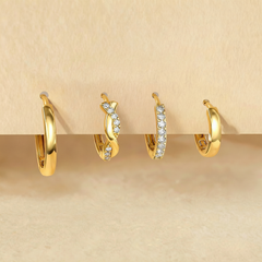 8-Piece Classic Huggie Hoop Earrings Set