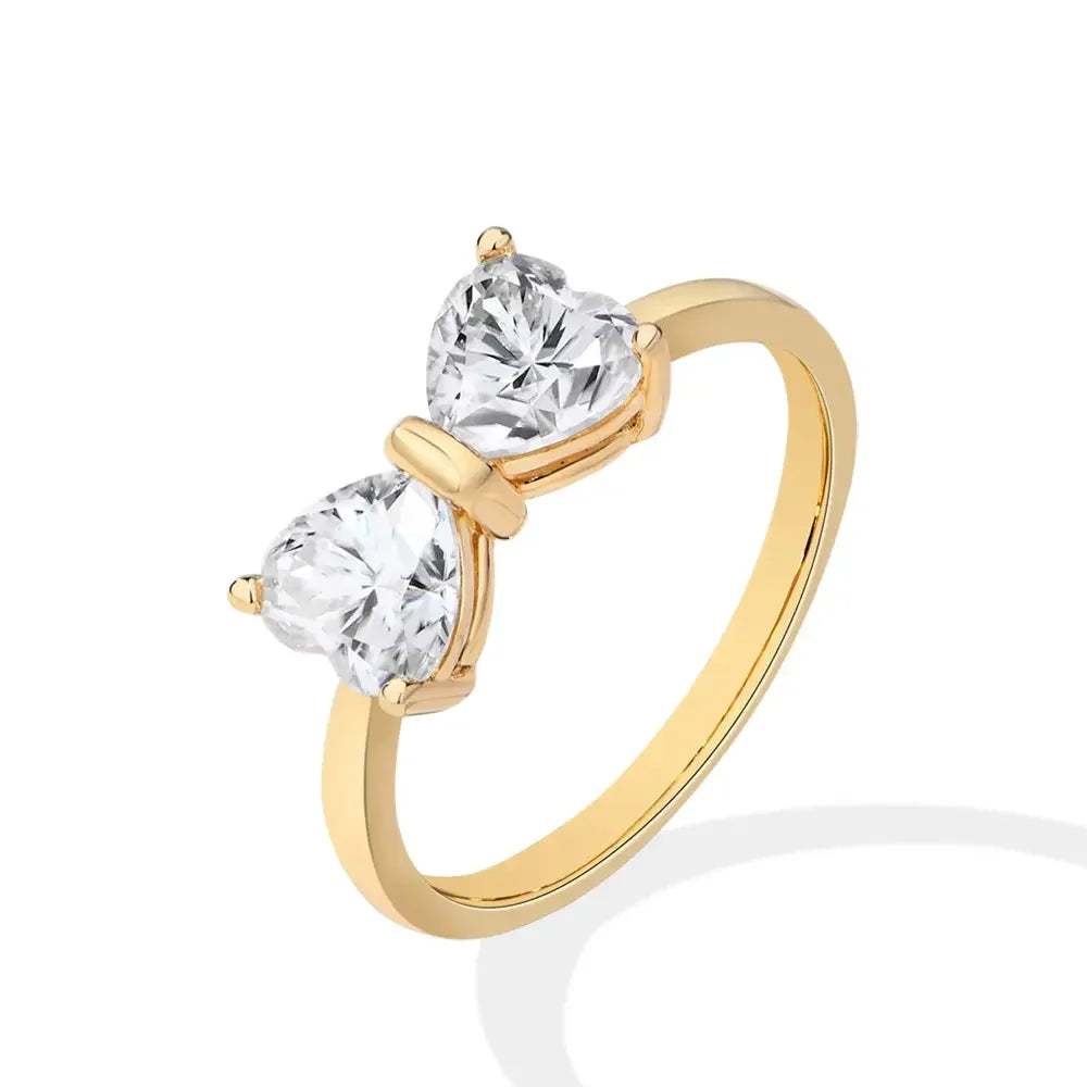 Sterling Silver Moissanite Feminine Bow Ring