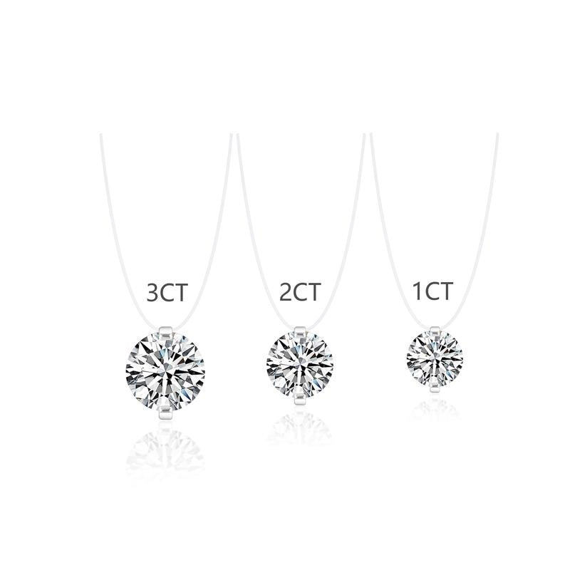 Sterling Silver 1-3 Carat Moissanite Invisible Necklace