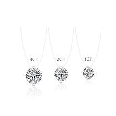 Sterling Silver 1-3 Carat Moissanite Invisible Necklace