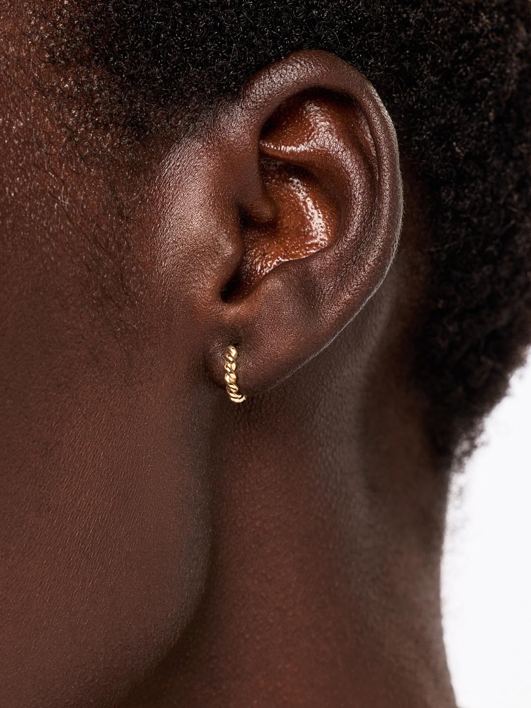Solid Yellow Gold - Gold Twist Hoops Small