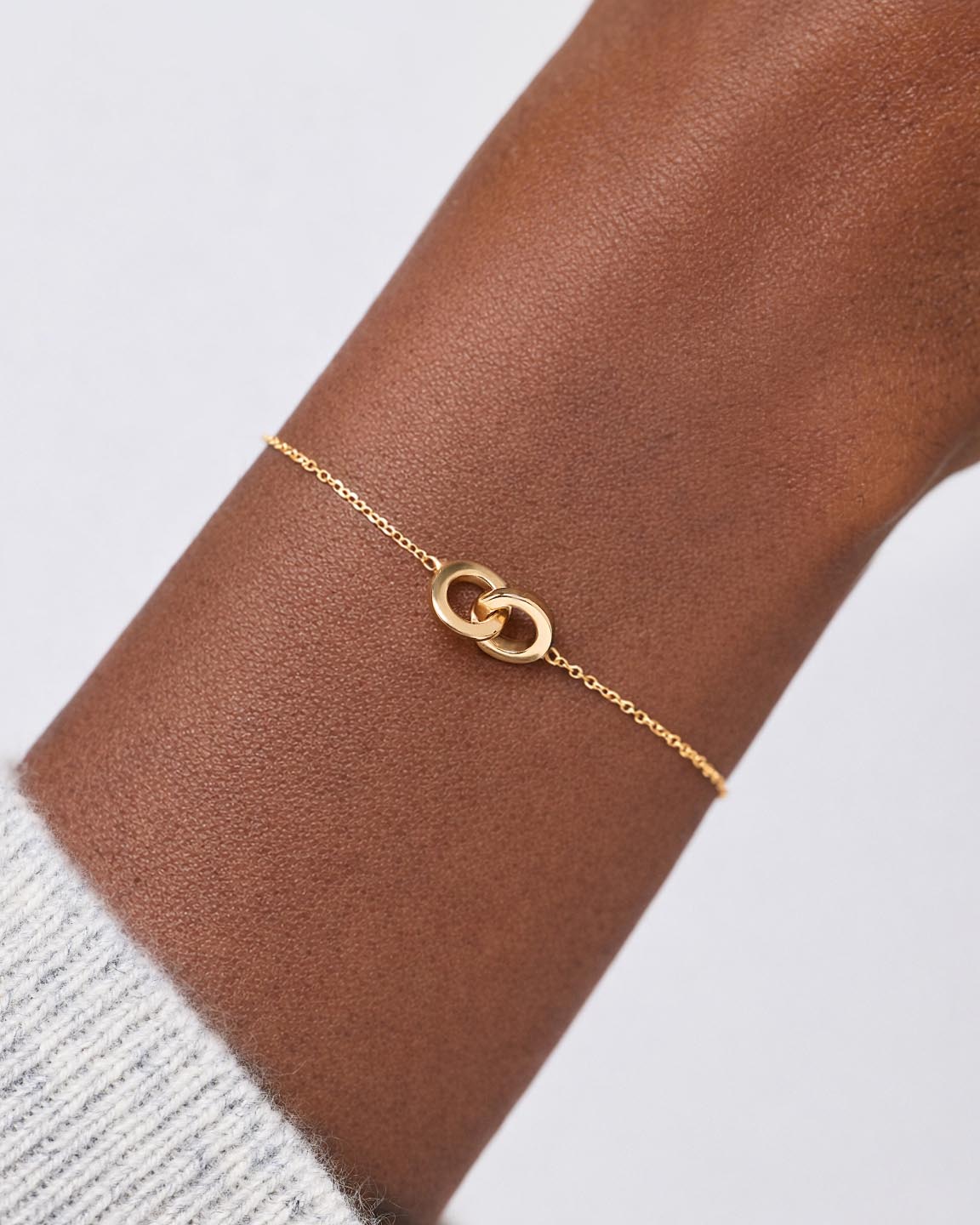 10K Solid Gold Links Circle Charm Bracelet For Women Ana Luisa Duo Links Bracelet