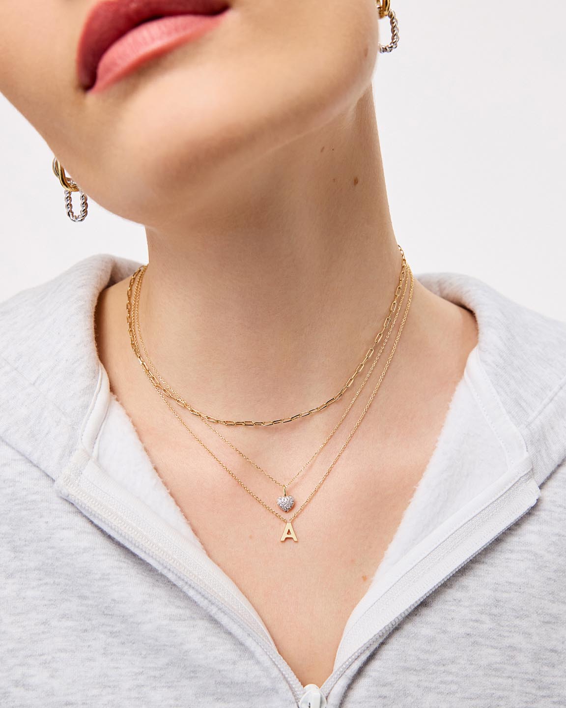 14K Gold Plated Cubic Zirconia Love Pave Vday Pendant Necklaces For Women Ana Luisa Ellery