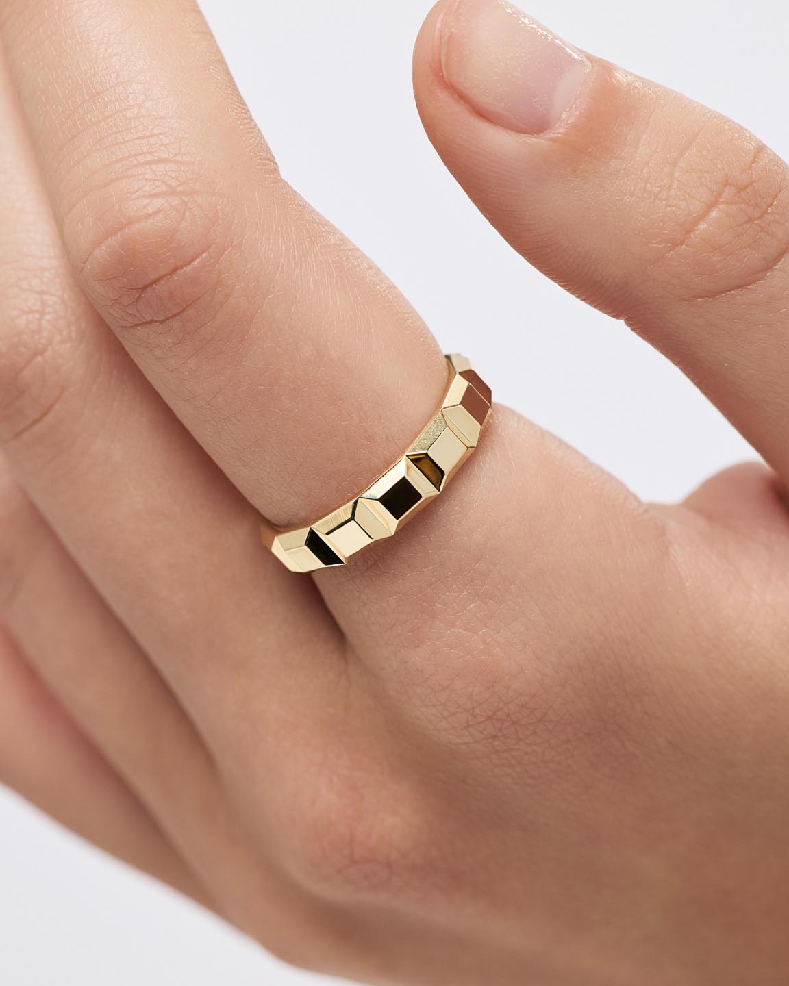 14K Gold Plated Unisex Square Band Rings For Women Ana Luisa Keira