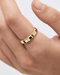 14K Gold Plated Unisex Square Band Rings For Women Ana Luisa Keira