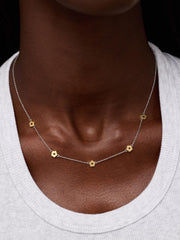 Flower Necklace - Rowena Necklace Two Tone