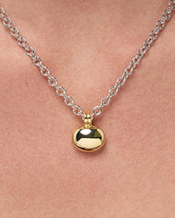 14K Gold Rhodium Plated Two Tone Pebble Statement Pendant Necklaces For Women Ana Luisa Pebble Statement Two Tone