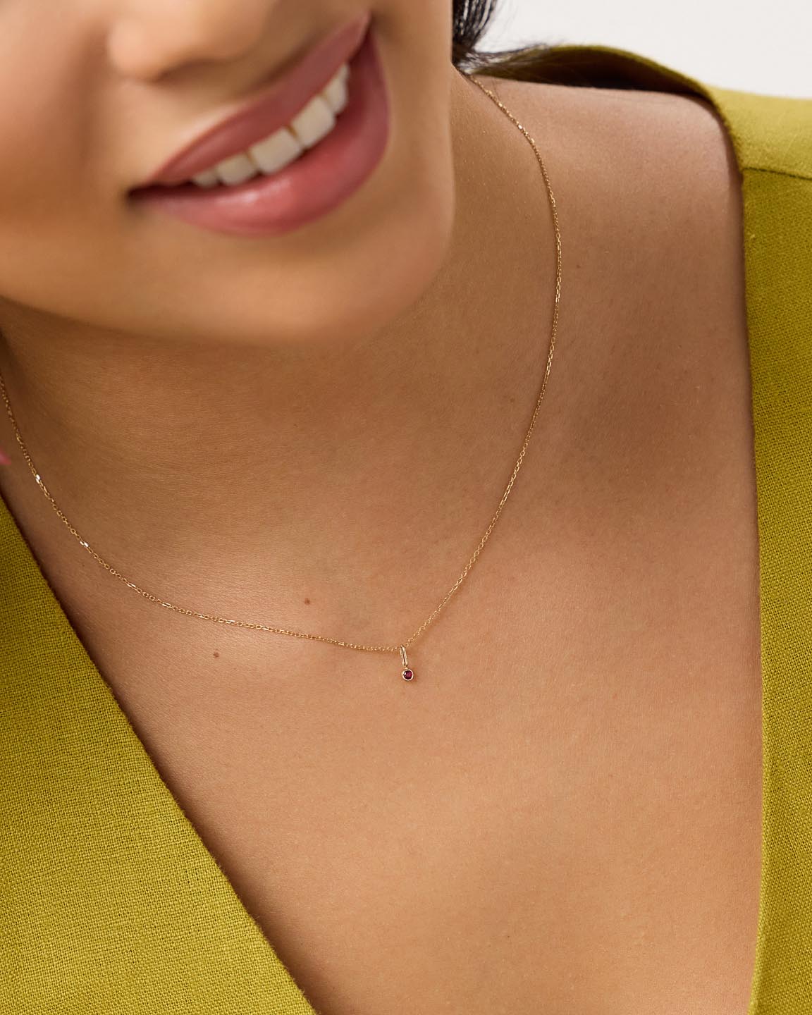Ana Luisa Jewelry Necklace Charms Birthstone Gold Mini Birthstone Charm July Birthstone Gold Mini Ruby Charm Solid Gold