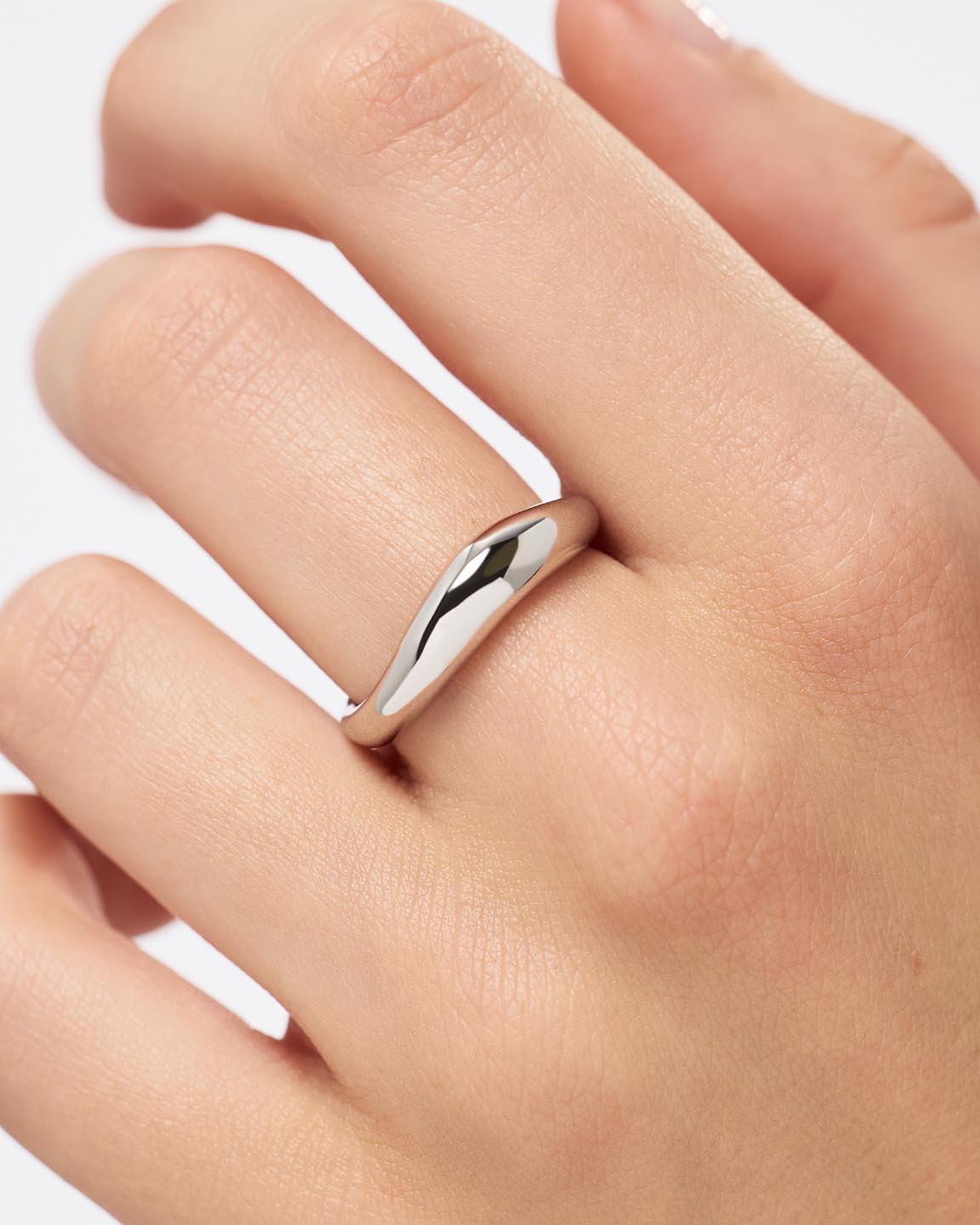 Rhodium Plated Band Rings For Women Ana Luisa Stevie Silver