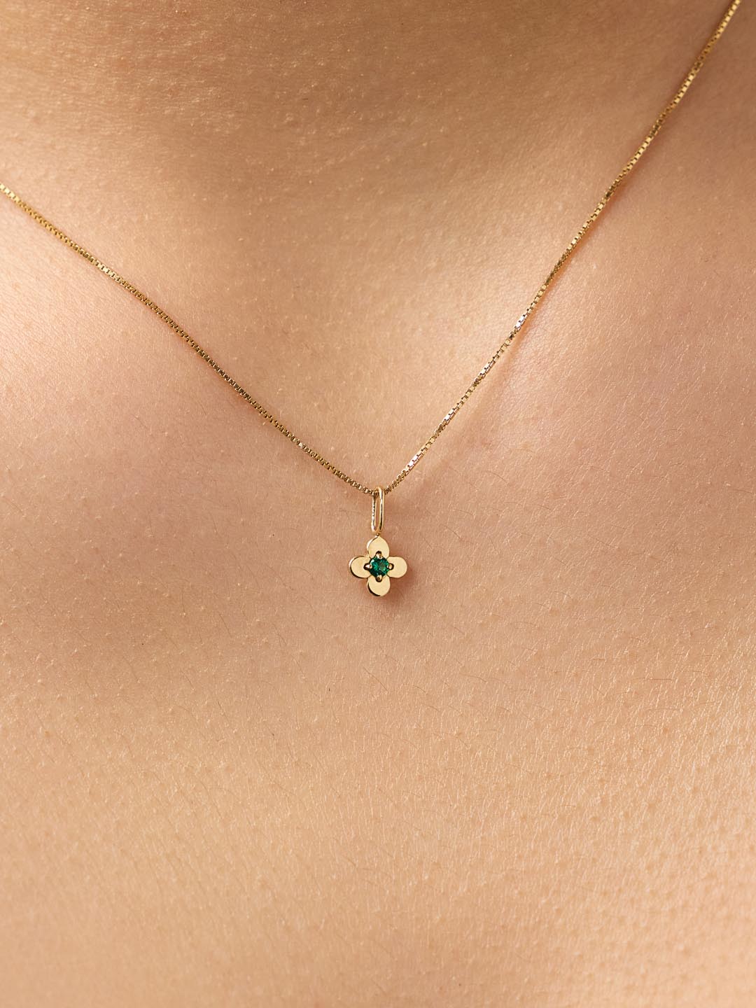 Solid Yellow Gold - Diamond Mini Flower Charm