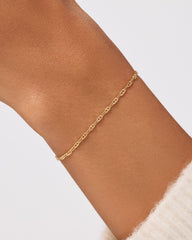 Solid Yellow Gold - Mini Anchor Chain Bracelet