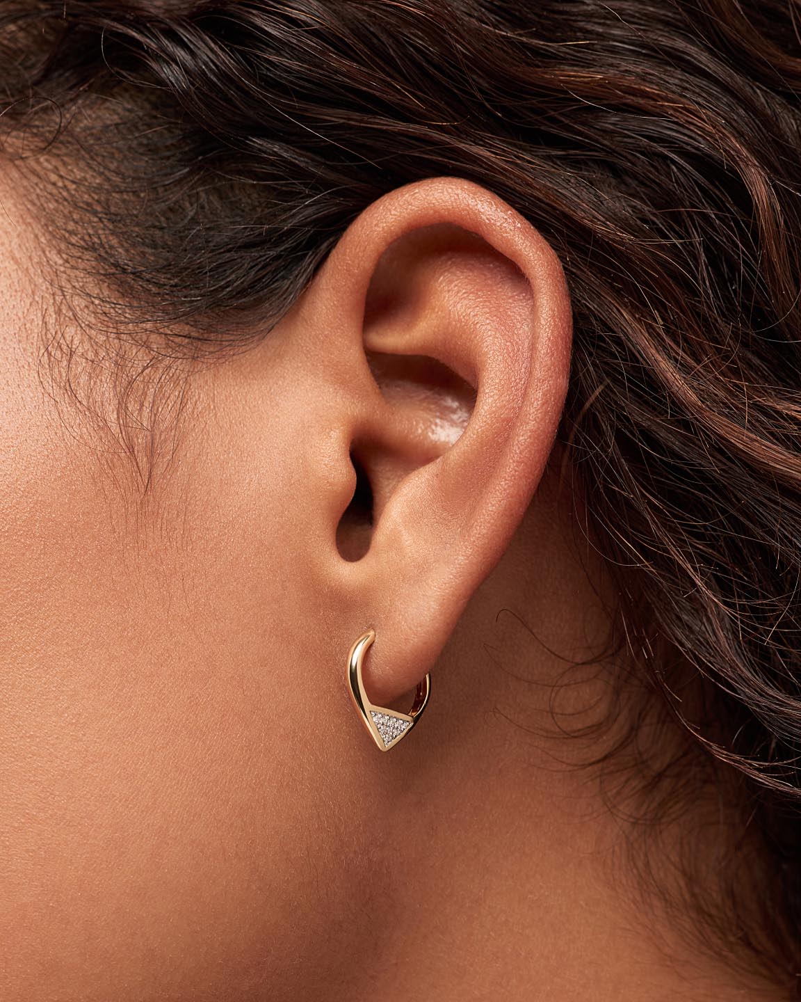 Solid Gold Diamond Fine Hoop Earrings For Women Ana Luisa Trillion Diamond Hoops