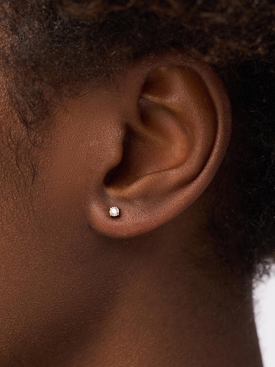 Lab Grown Diamond Earrings - Gold Medium Diamond Studs