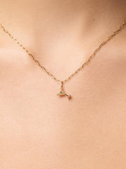 Solid Yellow Gold - Emerald Martini Charm