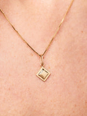 Solid Yellow Gold - Mini Ravioli Charm