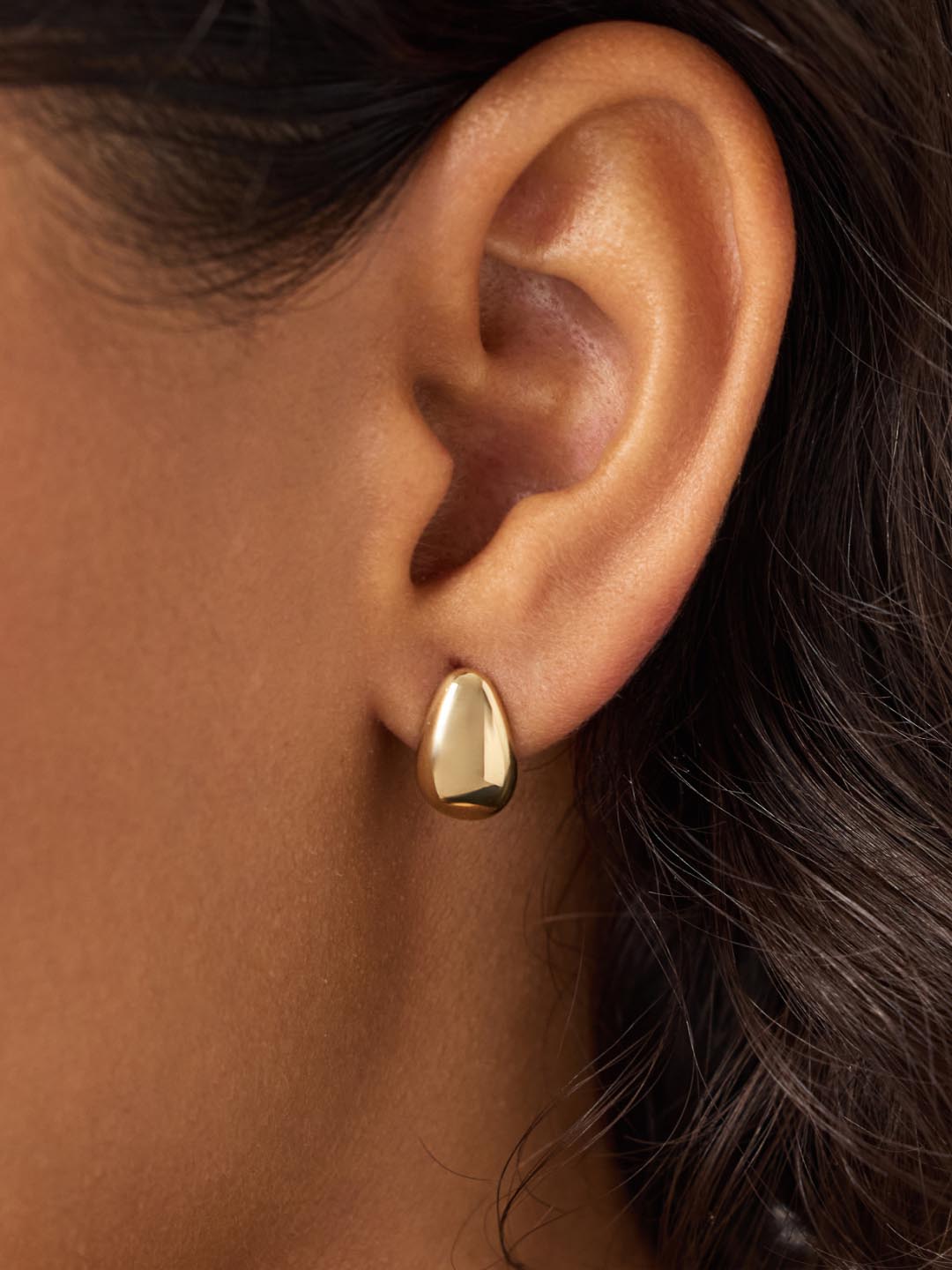 Gold Stud Earrings - Gold Mini Teardrop Studs