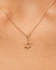 Solid Yellow Gold - Star of David Charm