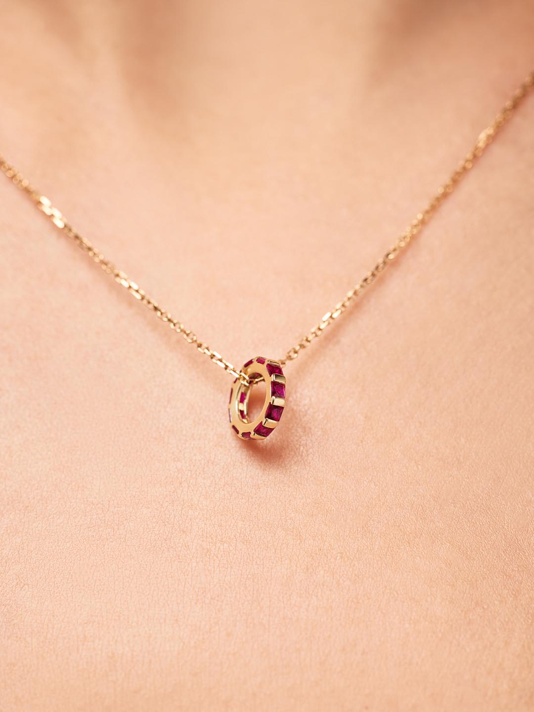 Solid Yellow Gold - Blue Sapphire Zeno Charm