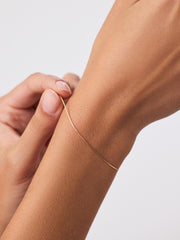 Solid Yellow Gold - Silk Chain Bracelet