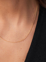 Solid Yellow Gold - Silk Chain Necklace
