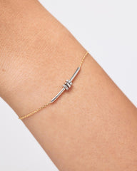 Solid Yellow Gold - Diamond Links Bar Bracelet