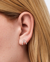 Solid White Gold - Diamond Velora Huggie Studs