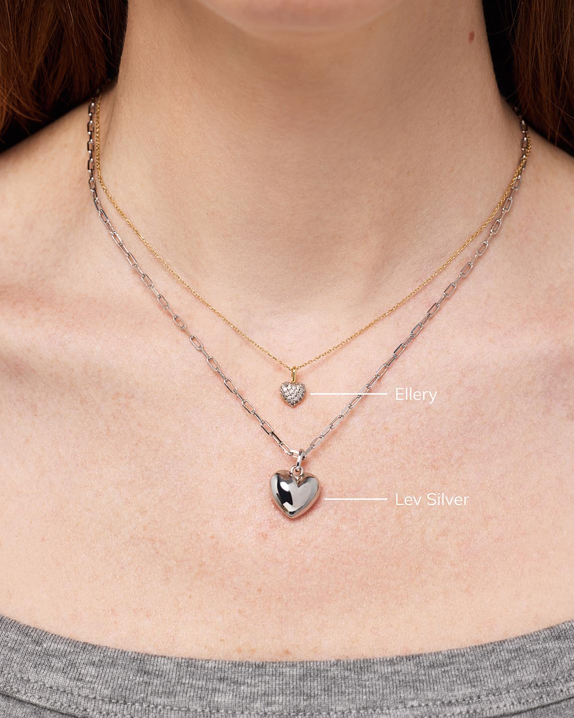 Gold Heart Necklace - Lev Small
