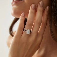 2-Piece Pear Cut Ring Set